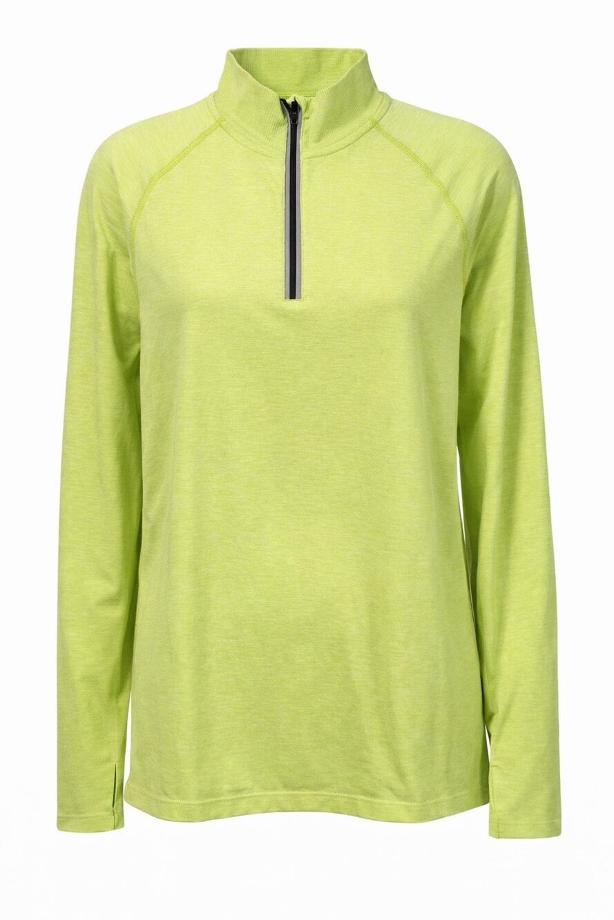 Victoria’s Secret PINK NWT Active Long Sleeve 1/4 Zip Size Large Lime Green